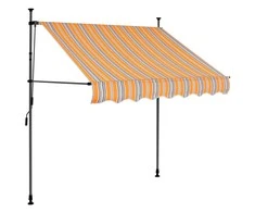 Rankinė ištraukiama markizė su LED, geltona ir mėlyna, 150cm