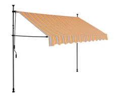 Rankinė ištraukiama markizė su LED, geltona ir mėlyna, 250cm