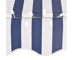 Rankinė ištraukiama markizė su LED, mėlyna ir balta, 100cm