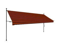 Rankinė ištraukiama markizė su LED, oranžinė ir ruda, 400cm