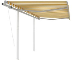 Rankiniu būdu ištraukiama markizė, geltona ir balta, 3,5x2,5m