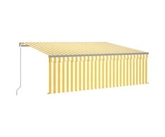 Rankiniu būdu ištraukiama markizė, geltona ir balta, 4x3m