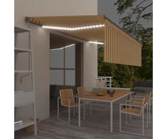 Rankiniu būdu ištraukiama markizė, geltona ir balta, 5x3m