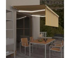 Rankiniu būdu ištraukiama markizė, geltona ir balta, 4x3m