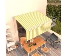 Rankiniu būdu ištraukiama markizė, geltona ir balta, 3x2,5m