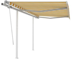 Rankiniu būdu ištraukiama markizė, geltona ir balta, 3,5x2,5m