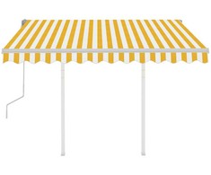 Rankiniu būdu ištraukiama markizė, geltona ir balta, 3,5x2,5m