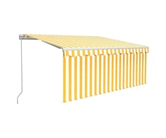 Rankiniu būdu ištraukiama markizė, geltona ir balta, 3x2,5m