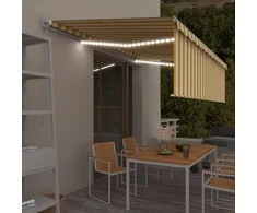 Rankiniu būdu ištraukiama markizė, geltona ir balta, 5x3m