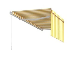 Rankiniu būdu ištraukiama markizė, geltona ir balta, 3x2,5m