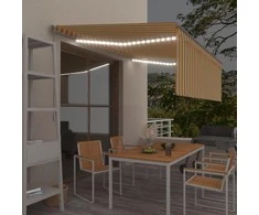 Rankiniu būdu ištraukiama markizė, geltona ir balta, 4x3m