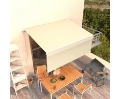 Rankiniu būdu ištraukiama markizė, kreminė ir balta, 3x2,5m
