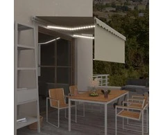 Rankiniu būdu ištraukiama markizė, kreminė ir balta, 3x2,5m