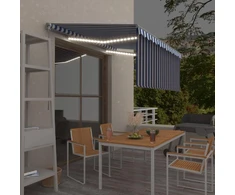 Rankiniu būdu ištraukiama markizė, mėlyna ir balta, 3,5x2,5m
