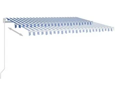 Rankiniu būdu ištraukiama markizė, mėlyna ir balta, 450x350cm