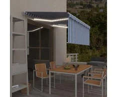 Rankiniu būdu ištraukiama markizė, mėlyna ir balta, 3x2,5m
