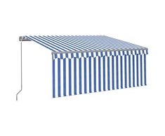 Rankiniu būdu ištraukiama markizė, mėlyna ir balta, 3x2,5m
