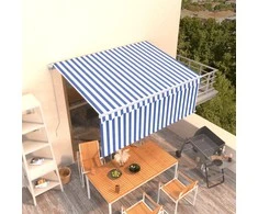 Rankiniu būdu ištraukiama markizė, mėlyna ir balta, 3x2,5m