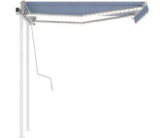 Rankiniu būdu ištraukiama markizė, mėlyna ir balta, 3x2,5m