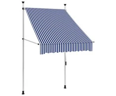 Rankiniu būdu ištraukiama markizė, mėlyni/balti dryžiai, 100cm
