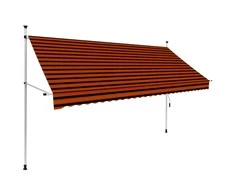 Rankiniu būdu ištraukiama markizė, oranžinė ir ruda, 300cm
