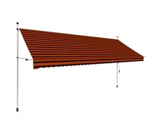 Rankiniu būdu ištraukiama markizė, oranžinė ir ruda, 400cm