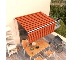Rankiniu būdu ištraukiama markizė, oranžinė ir ruda, 3x2,5m