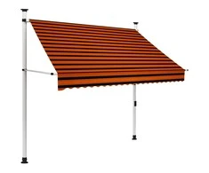 Rankiniu būdu ištraukiama markizė, oranžinė ir ruda, 200cm