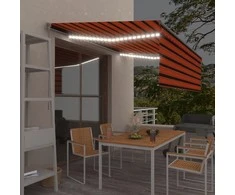 Rankiniu būdu ištraukiama markizė, oranžinė ir ruda, 4,5x3m