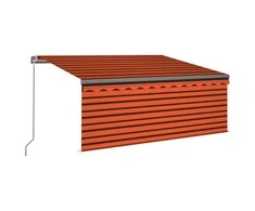 Rankiniu būdu ištraukiama markizė, oranžinė ir ruda, 3x2,5m