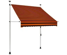 Rankiniu būdu ištraukiama markizė, oranžinė ir ruda, 150cm