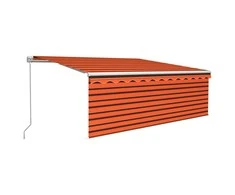 Rankiniu būdu ištraukiama markizė, oranžinė ir ruda, 4,5x3m