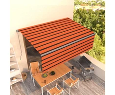 Rankiniu būdu ištraukiama markizė, oranžinė ir ruda, 4x3m
