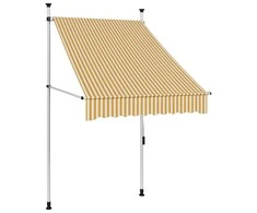 Rankiniu būdu ištraukiama markizė, oranžinė ir balta, 100cm