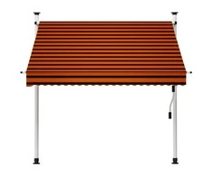 Rankiniu būdu ištraukiama markizė, oranžinė ir ruda, 200cm