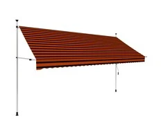 Rankiniu būdu ištraukiama markizė, oranžinė ir ruda, 350cm