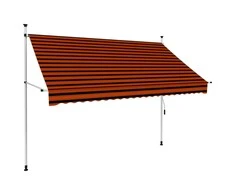 Rankiniu būdu ištraukiama markizė, oranžinė ir ruda, 250cm