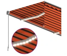 Rankiniu būdu ištraukiama markizė, oranžinė ir ruda, 3x2,5m