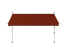 Rankiniu būdu ištraukiama markizė, oranžinė ir ruda, 300cm