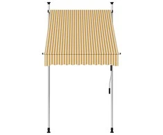 Rankiniu būdu ištraukiama markizė, oranžinė ir balta, 100cm