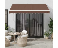 Rankiniu būdu ištraukiama markizė su LED, ruda, 300x250cm