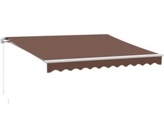 Rankiniu būdu ištraukiama markizė su LED, ruda, 300x250cm