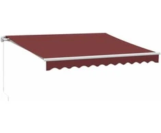Rankiniu būdu ištraukiama markizė su LED, bordo, 300x250cm