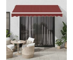 Rankiniu būdu ištraukiama markizė su LED, bordo, 300x250cm