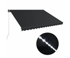 Rankiniu būdu ištraukiama markizė su LED, antracito, 450x300cm