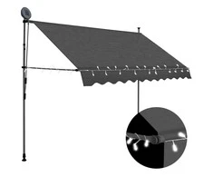 Rankiniu būdu ištraukiama markizė su LED, antracito, 300cm