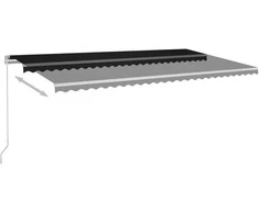 Rankiniu būdu ištraukiama markizė su LED, antracito, 600x300cm