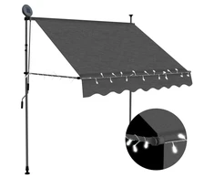 Rankiniu būdu ištraukiama markizė su LED, antracito, 100cm