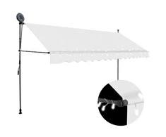 Rankiniu būdu ištraukiama markizė su LED, kreminė, 400cm