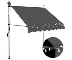 Rankiniu būdu ištraukiama markizė su LED, antracito, 200cm